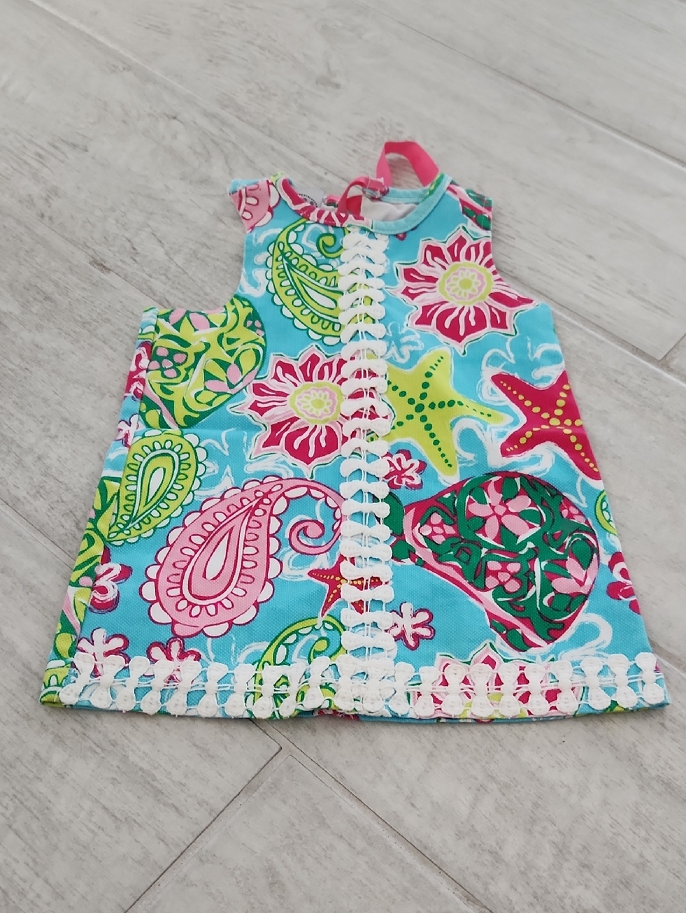 🐻 Mud Pie Baby White and Pink Tag
